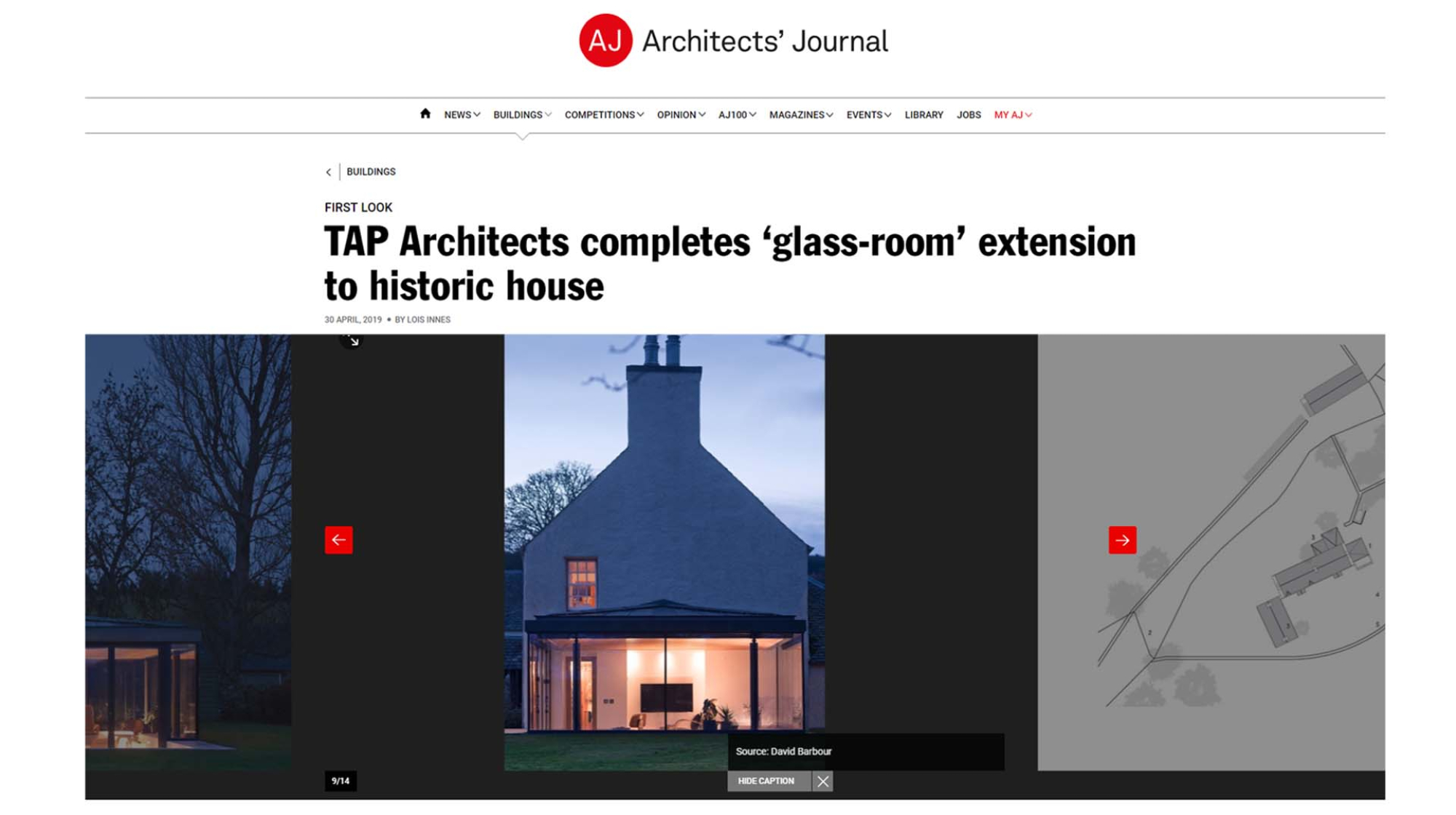 Blackhill House published in The Architects’ Journal, 
