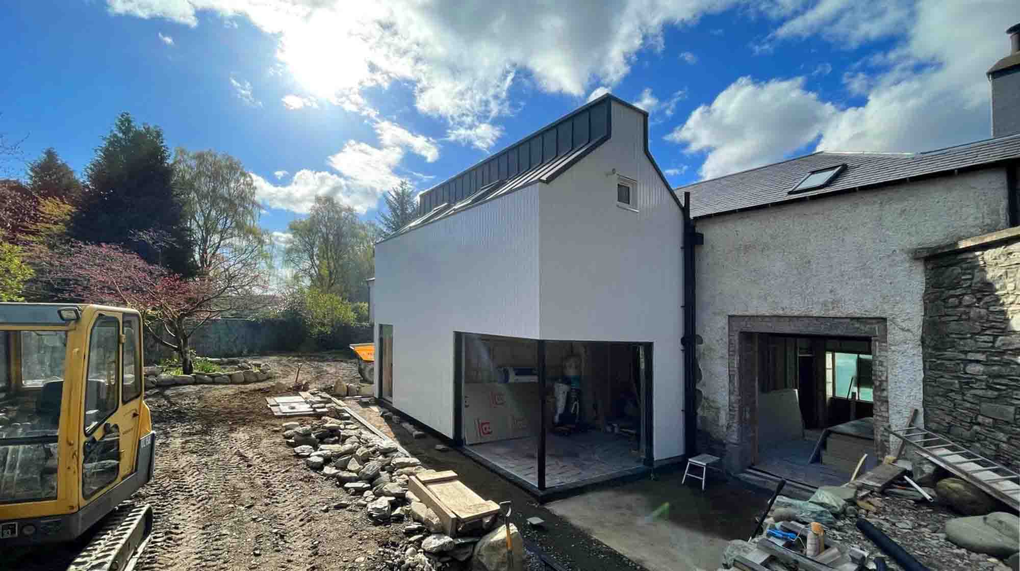 Tap architects, edinburgh architects, scottish architecture, pertshire, house extension, timber cladding, rural architecture