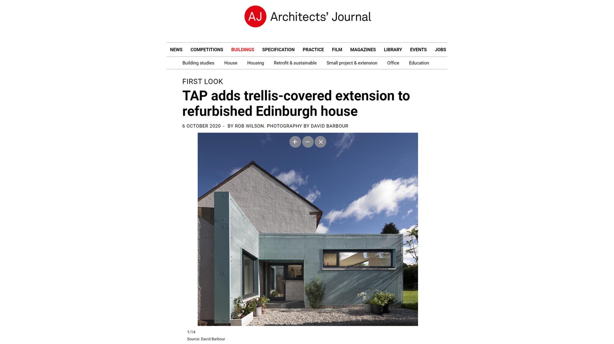 The Architects’ Journal feature Trellis House, 